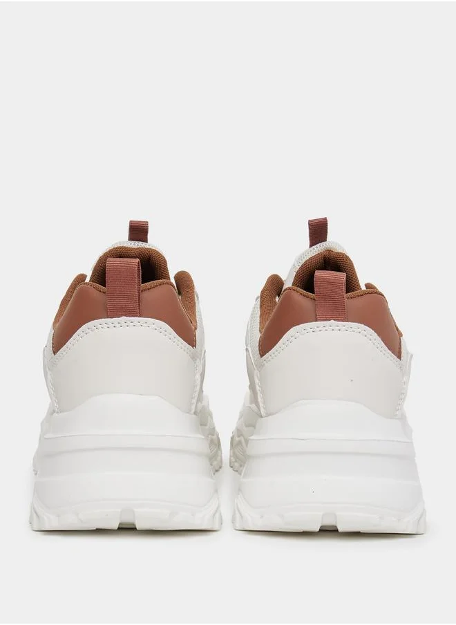 Styli Chunky Sole Color Block Mesh Sneakers