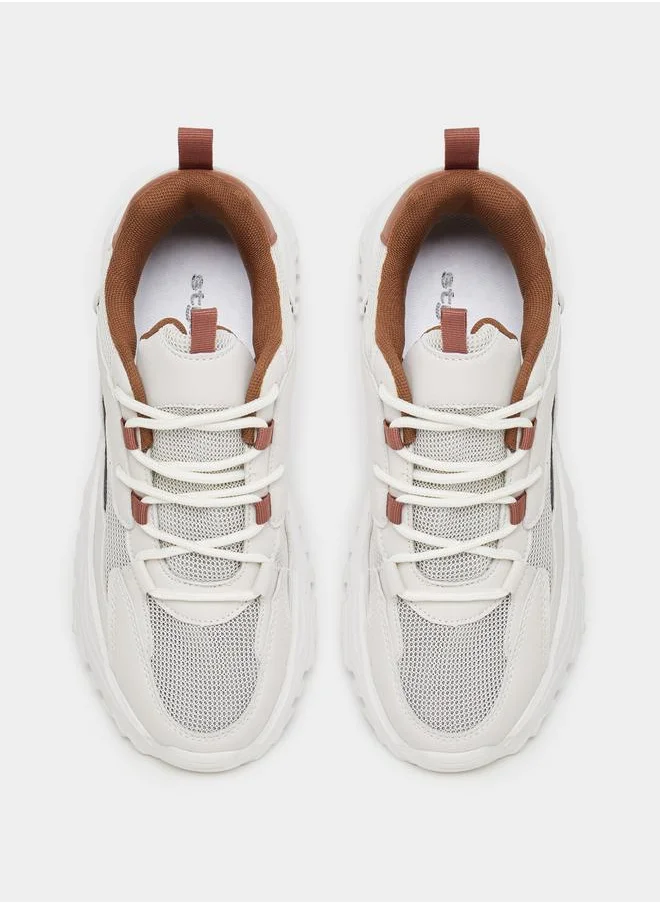 Styli Chunky Sole Color Block Mesh Sneakers