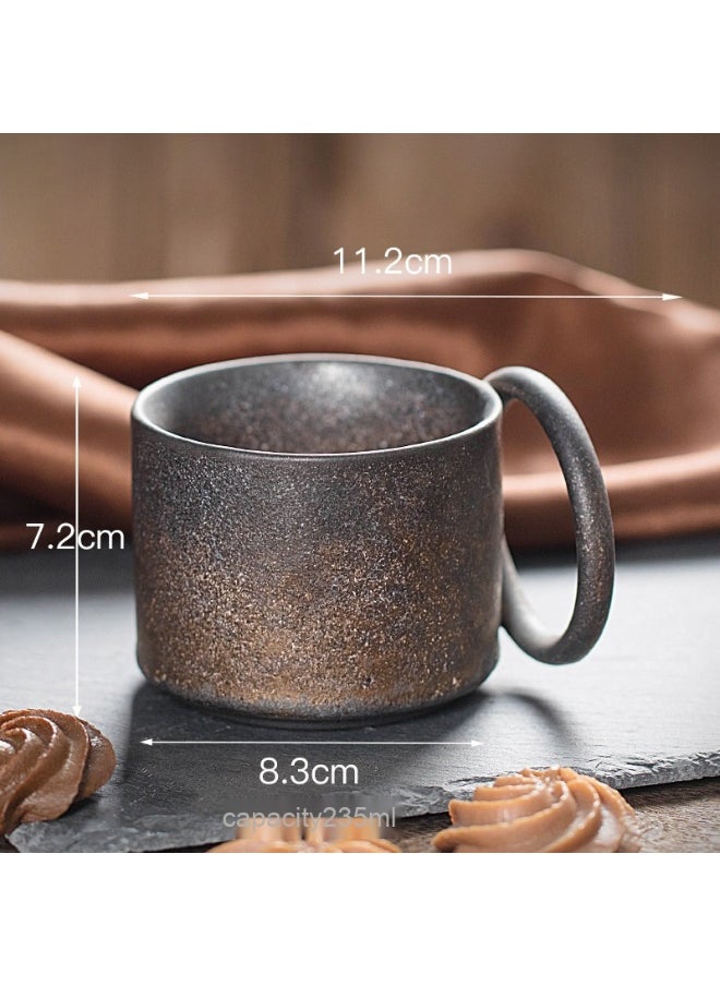 NIBEMINENT - Retro Creative Coarse Pottery Coffee Mug Niche Design Ceramic Kiln Tea Cup 235ml - Image 1