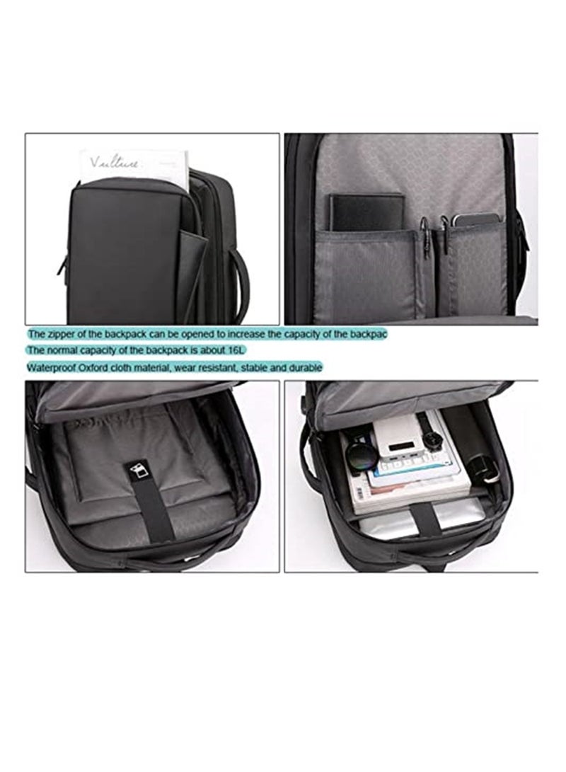 أرابايت حقيبة كمبيوتر محمول للأعمال، حقيبة كمبيوتر محمول مقاومة للماء مع شحن USB لأجهزة الكمبيوتر المحمولة مقاس 15.6 بوصة، حقيبة كمبيوتر محمول للسفر مع سعة توسيع 30% (رمادي) - Image 3