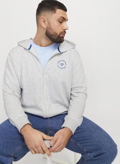 JACK & JONES Plus Size Zip Through Graphic Print Hoodie  - Image 3