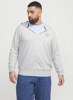 JACK & JONES Plus Size Zip Through Graphic Print Hoodie  - Image 1