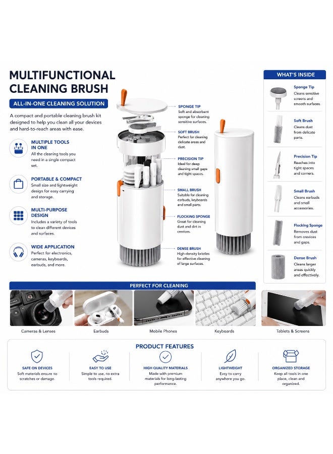 20 In 1 Electronics Cleaning Kit – Multi-Function Cleaning Tools for Keyboard, Earbuds, Laptop, Phone & Camera - Image 4