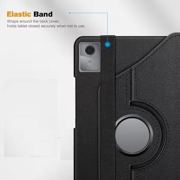 Printme Rotating Case for Lenovo Tab m11, 11 inch - 360 Degree Rotating Protective Stand Cover with Auto Sleep/Wake (Black) - Image 4
