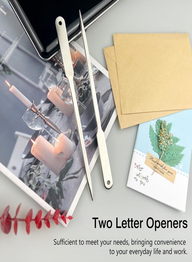 Jaasuee 2-Pack Silver Stainless Steel Lightweight Hand Envelope Slitters Letter Opener - Image 5