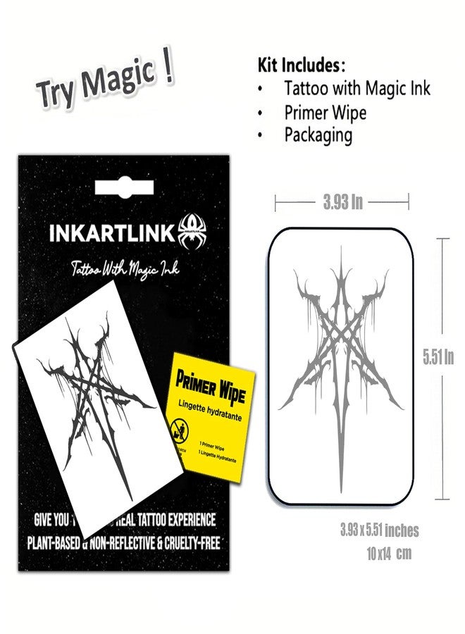 INKARTLINK Temporary Tattoos, Large Semi Permanent Tattoos, Adult Art Designs, Party Favors, Waterproof, Realistic, No Adhesive, No Reflective, Lasts 1-2 Weeks (Sword of Seal) - Image 2