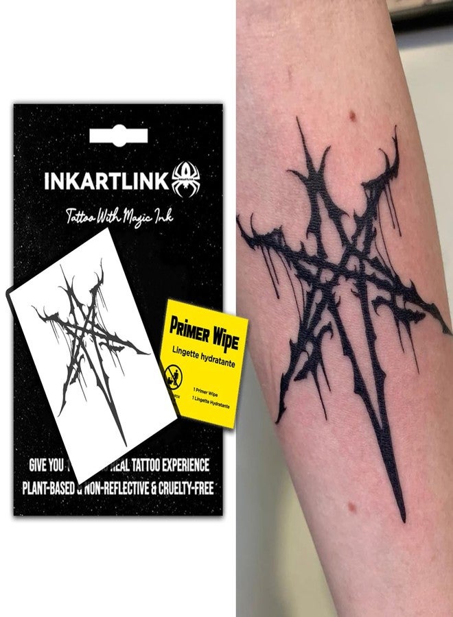 INKARTLINK Temporary Tattoos, Large Semi Permanent Tattoos, Adult Art Designs, Party Favors, Waterproof, Realistic, No Adhesive, No Reflective, Lasts 1-2 Weeks (Sword of Seal) - Image 1