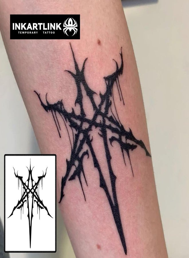 INKARTLINK Temporary Tattoos, Large Semi Permanent Tattoos, Adult Art Designs, Party Favors, Waterproof, Realistic, No Adhesive, No Reflective, Lasts 1-2 Weeks (Sword of Seal) - Image 3