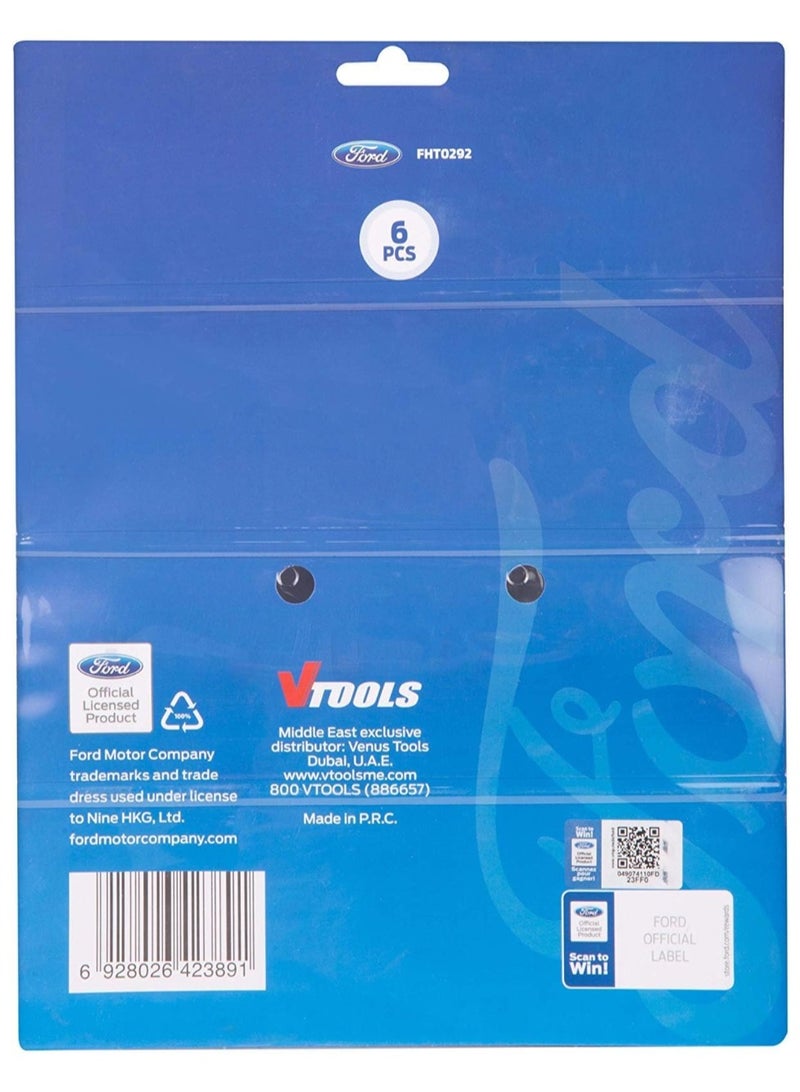 Ford 6 Pieces Wood Chisel Set Woodworking Carving Heavy Duty Hand Tools Chrome Vanadium Soft Grip Handles Fht0292 - Image 2