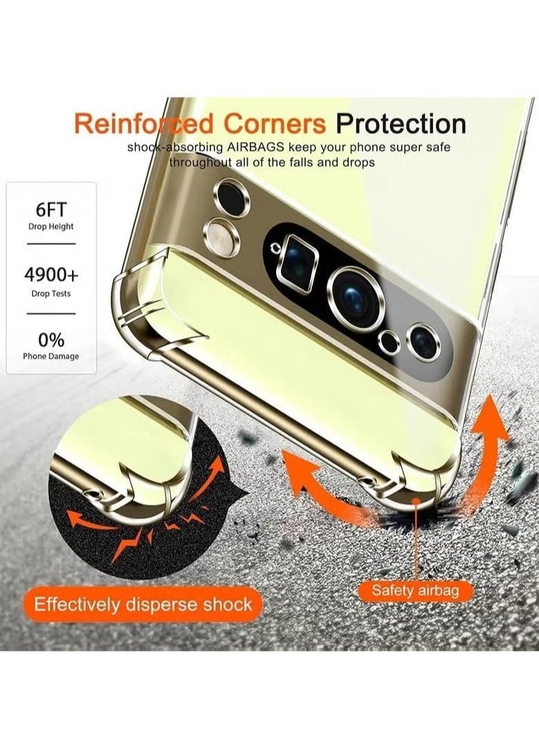 JAJEEK Google Pixel 9 Pro XL Case Cover – Shock-Absorbing Bumper with Camera Protection, Crystal Clear Soft TPU Transparent Case for Google Pixel 9 Pro XL 5G - Image 2
