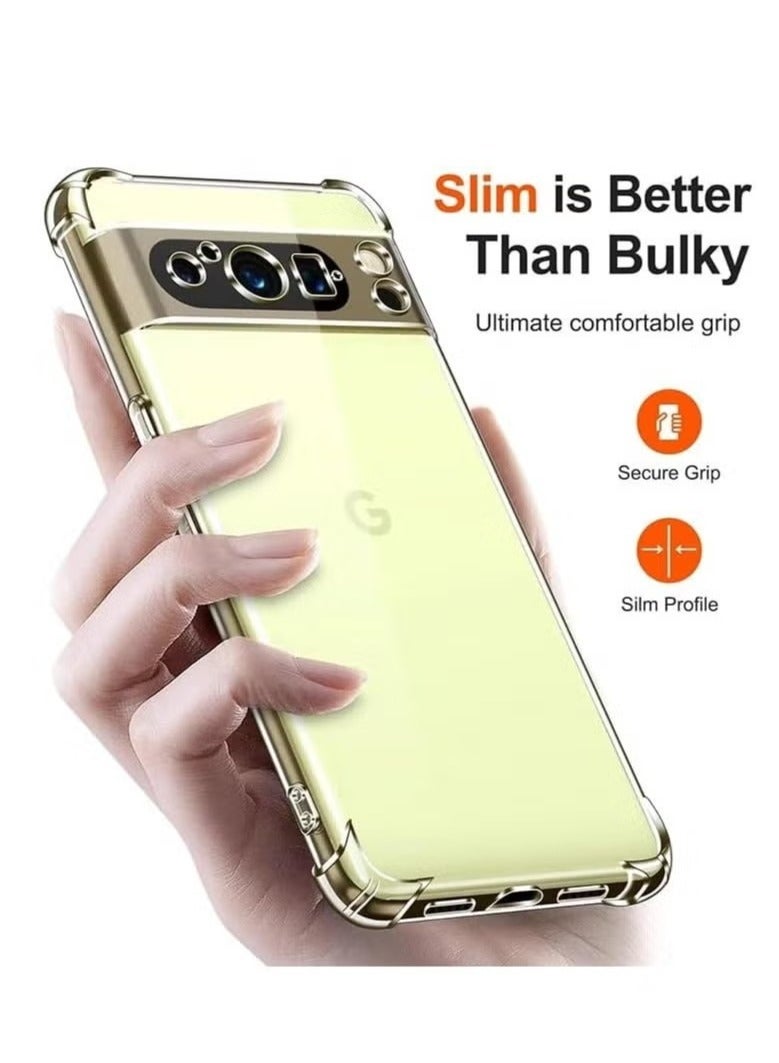 JAJEEK Google Pixel 9 Pro XL Case Cover – Shock-Absorbing Bumper with Camera Protection, Crystal Clear Soft TPU Transparent Case for Google Pixel 9 Pro XL 5G - Image 5