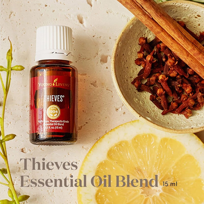Young Living Thieves Essential Oil Blend | 15 ml | Supports Immune System & Cleansing | Clove, Lemon, Cinnamon Bark, Eucalyptus Radiata, Rosemary | 100% Pure Therapeutic Grade perfect for a hair oil - Image 2