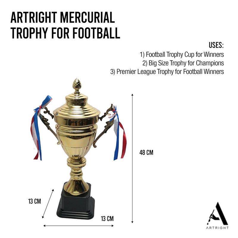 ArtRight Mercurial Trophy for Football Champions - Football Trophy Cup for Winners (Big Size) ; Golden Award for Winners - Image 5