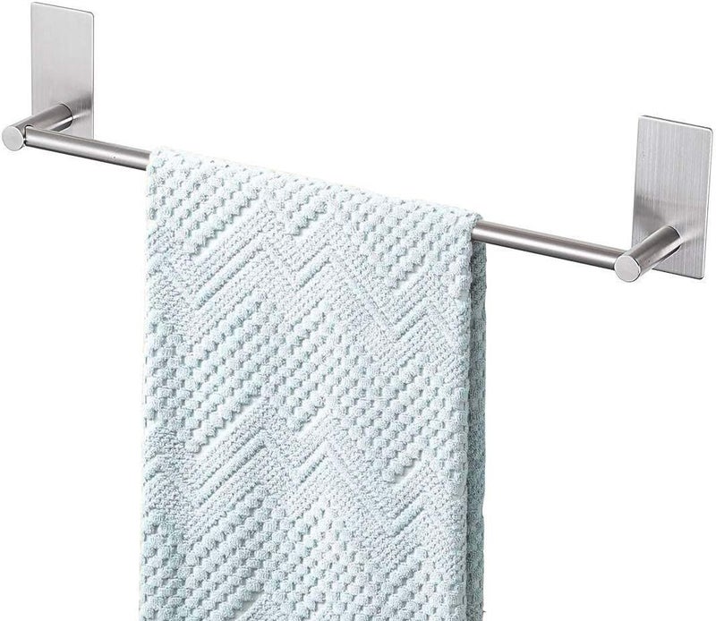 Songtec Bathroom Towel Bar 16-inch, No Drill Stick On Towel Rack, Easy Install with Self-Adhesive, Premium SUS304 Stainless Steel - Brushed Nickle - Image 1