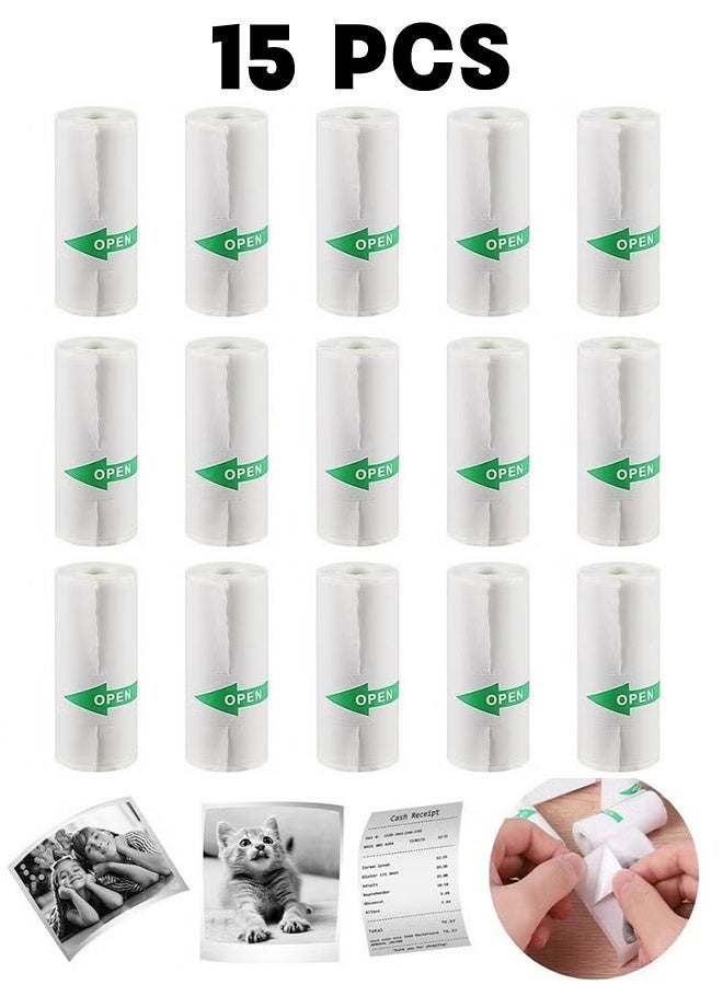Realfrog Kids Camera Print Paper, Thermal Paper Roll 57x25mm Printing Paper for Label Printer Kids Instant Camera Refill Print Paper, Pack of 15 Rolls - Image 1