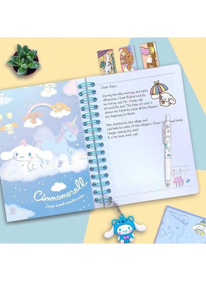 HASTHIP HASTHIP® Kawaii Cinnamoroll School Supplies Set, Kawaii Stationeries Supplies Set with Notebook, Pencil Pouch, Click Pens, Assorted Cinnamoroll Cartooon Stickers, Girls School Gift Set  - Image 4