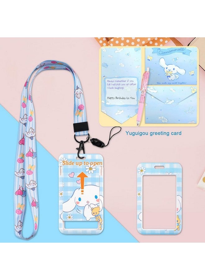 HASTHIP HASTHIP® Kawaii Cinnamoroll School Supplies Set, Kawaii Stationeries Supplies Set with Notebook, Pencil Pouch, Click Pens, Assorted Cinnamoroll Cartooon Stickers, Girls School Gift Set  - Image 5