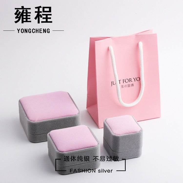 Qian Jia Qianjia Jewelry Storage Box Set - Earring, Necklace, Bracelet, Ring Boxes with Gift Bags, Silver Polishing Cloth, Earring Backs, Disinfecting Cotton, and Mirror - Image 1