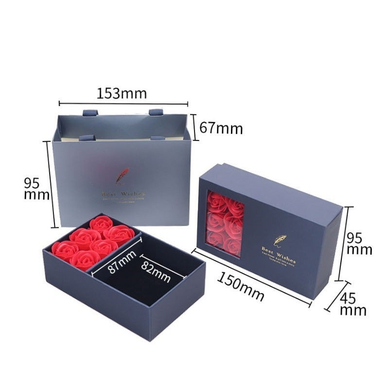 Qian Jia Qianjia Jewelry Storage Box Set - Earring, Necklace, Bracelet, Ring Boxes with Gift Bags, Silver Polishing Cloth, Earring Backs, Disinfecting Cotton, and Mirror - Image 4