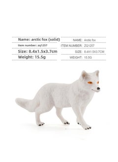 Generic Simulation Solid Wild Fox Model Red Fox Big White Fox Arctic Fox Red Fox Static Children's Hand-made Ornaments-Colour:Zq1257 Arctic Fox (solid) 15.5g  - Image 1