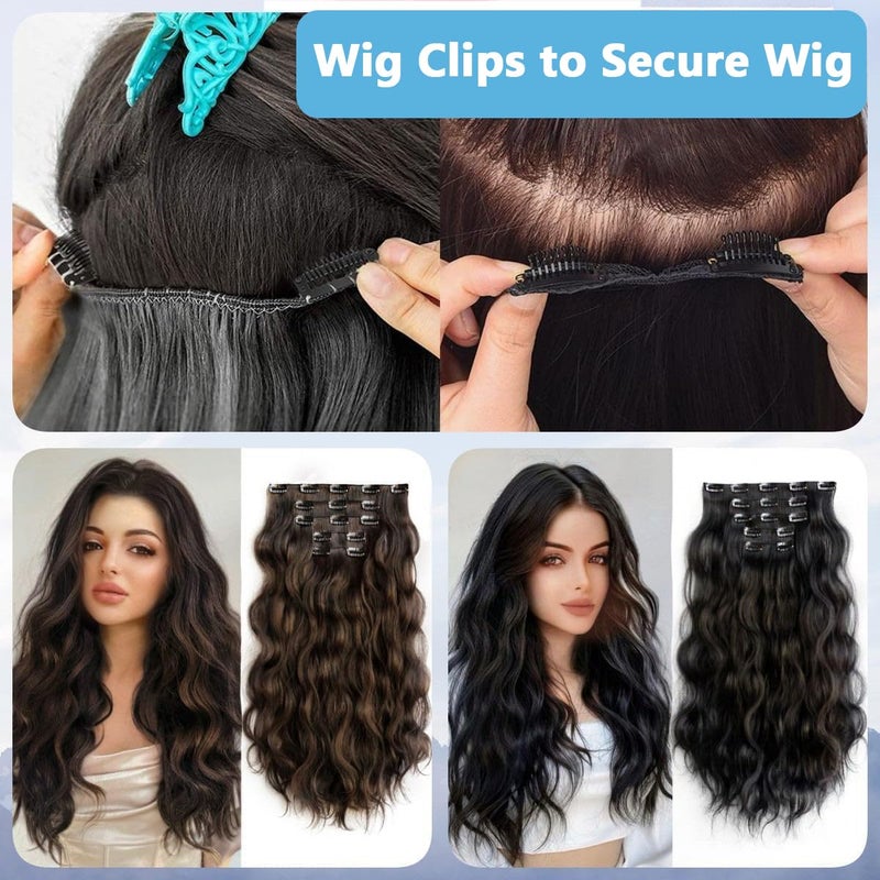 M'AYCREATE MAYCREATE® 10Pcs Chunni Clips with Safety Pins, Snap-on Dupatta Pin Hijab Pins Stainless Steel Wig Clips for Headscarf or Hair Extensions - Black - Image 5