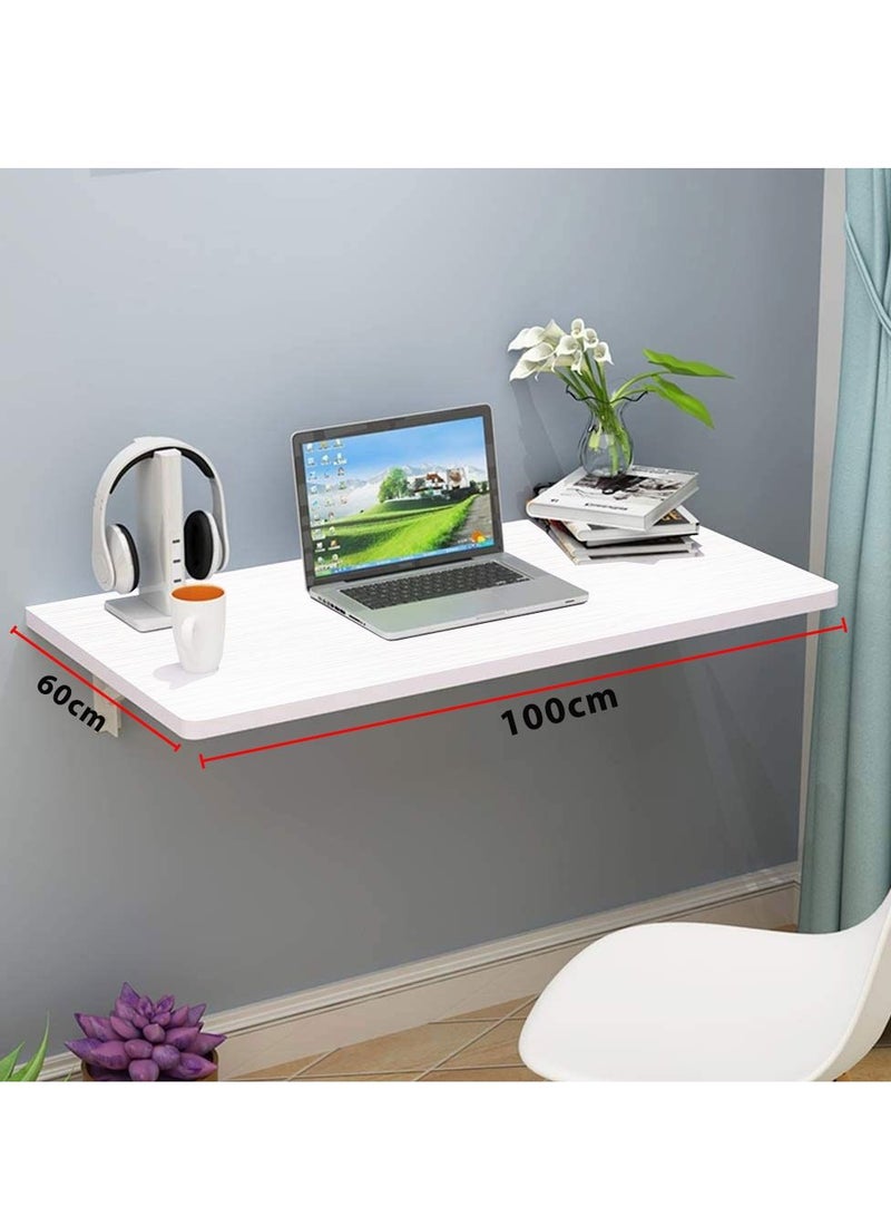 CATANES Folding Table Wall Mounted Computer Desk White 60*100 cm - Image 3