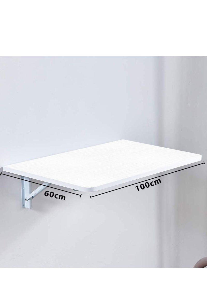 CATANES Folding Table Wall Mounted Computer Desk White 60*100 cm - Image 4