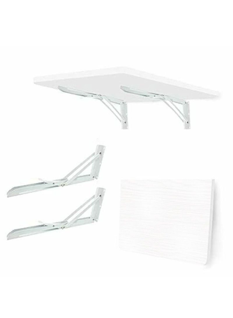 CATANES Folding Table Wall Mounted Computer Desk White 60*100 cm - Image 2