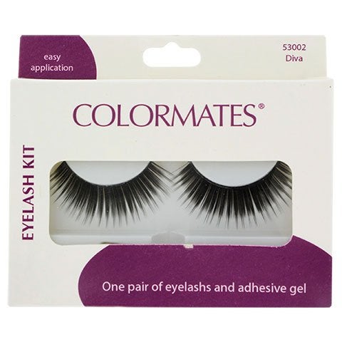 Colormates Eyelash Kit One Pair with Adhesive Gel DIVA 53002
