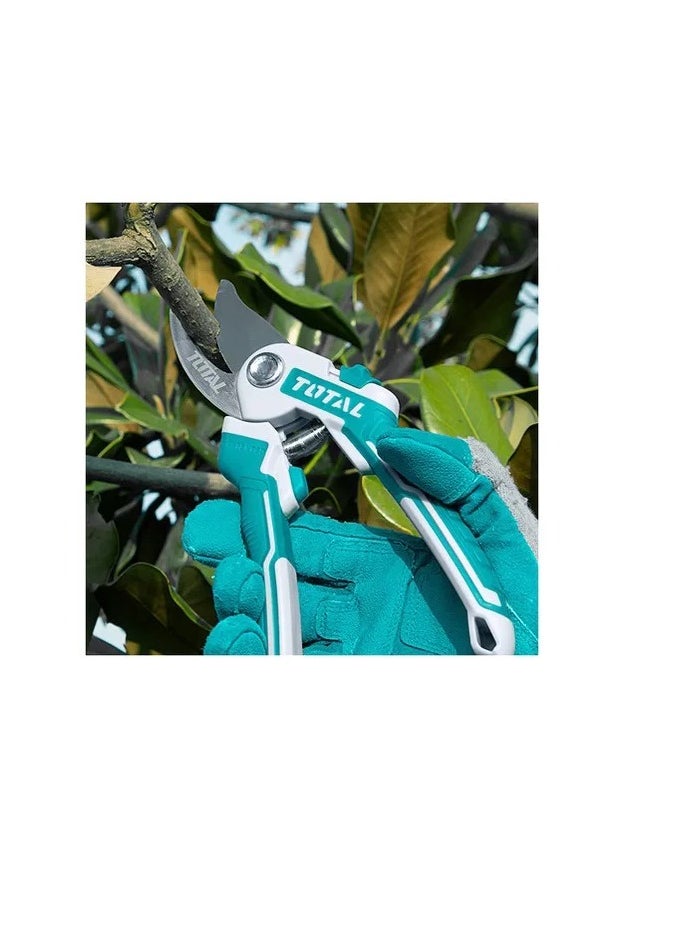 TOTAL Total High-Quality Garden Scissors Stainless Steel Pruning Shears THT0601 - 8.5" Durable Carbon Steel Blade with Teflon Coating Sharp, Multi-purpose, Hand Pruning Scissors, Snip Leaf Trimmer, Branch Clippers, with Handle for Garden  - Image 3