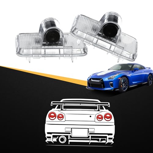 JCRNBU 2PCS Car Door Logo Lights for GTR R35 R34 2007-2019, Courtesy & Puddle LED Welcome Lights Accessories - Image 1