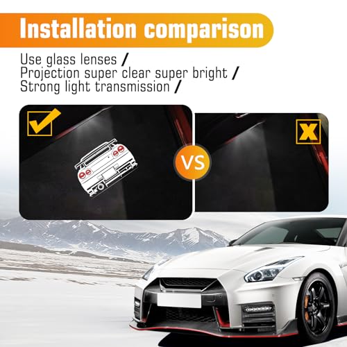 JCRNBU 2PCS Car Door Logo Lights for GTR R35 R34 2007-2019, Courtesy & Puddle LED Welcome Lights Accessories - Image 2