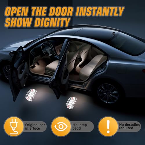 JCRNBU 2PCS Car Door Logo Lights for GTR R35 R34 2007-2019, Courtesy & Puddle LED Welcome Lights Accessories - Image 5