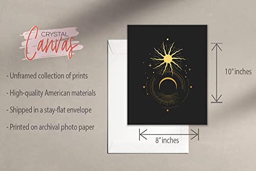 DEFLECTAIR Occult Gold and Black Prints - Set of 6 (8x10) Glossy Wall Art Decor Alchemy - Witch -Third Eye - Planets - Image 3