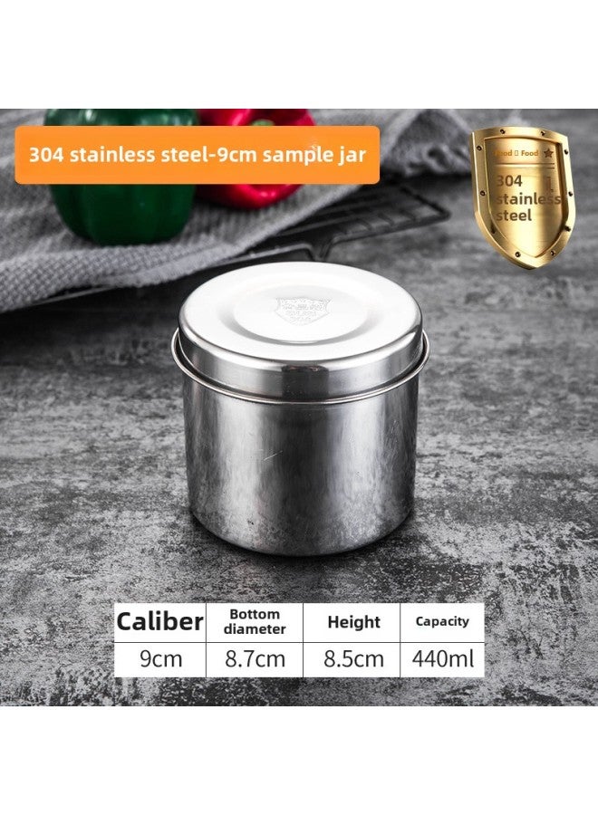 Food Grade 304 Stainless Steel Sample Retention Box Kindergarten Food Canteen Kitchen Food Sample Retention Special Box Bottle-Specifications:Round Tank 9cm(304 Material)  - Image 1