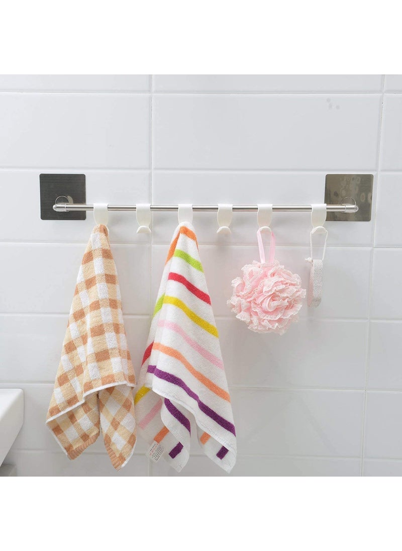 Gopinath Autolink Gopinath Autolink Plastic ABS Stainless Steel Series Self Adhesive Bathroom Towel Rail Utensil Rack Kitchen Magic Sticker 6 Hooks Hanger for Cup White  - Image 3