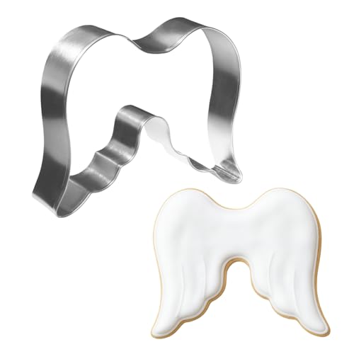 Foose Angel Wings Cookie Cutter 4 Inch –Tin Plated Steel Cookie Cutters – Angel Wings Cookie Mold - Image 1