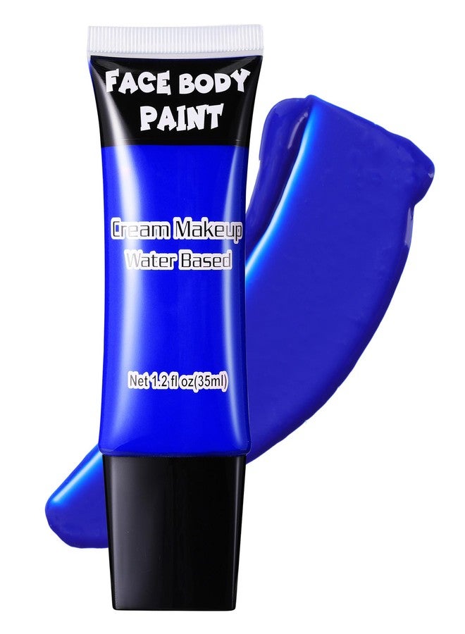 CCbeauty Blue Face Paint, Cream Face Painting Kit, Professional Water Based Body Paint, Full Coverage Foundation Makeup, Halloween SFX Makeup For Clown Joker Avatar Corpse Mystique Mermaid Costume - Image 1