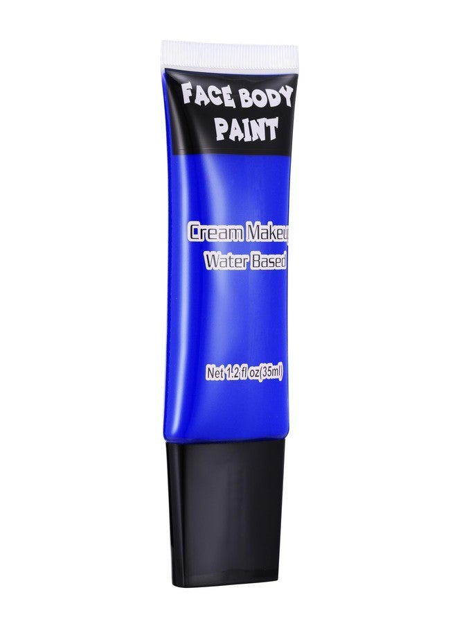 CCbeauty Blue Face Paint, Cream Face Painting Kit, Professional Water Based Body Paint, Full Coverage Foundation Makeup, Halloween SFX Makeup For Clown Joker Avatar Corpse Mystique Mermaid Costume - Image 5