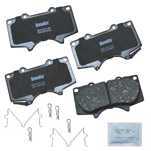 Bendix Priority1 CFC976 Ceramic Front Brake Pads for Select Models JAC Frison, Lexus GX460, GX470, Mitsubishi Montero, Toyota 4Runner, FJ Cruiser, Sequoia, Tacoma, Tundra - Image 1