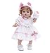 Cloveray Baby Doll 18 Inch Realistic Reborn Toddler Real Life Baby Dolls with White Lace Dress Magnetic Cat Nose Fluffy Paw Mitten Tail Premium Collectible Gift for 3 Year Old Girls - Image 4