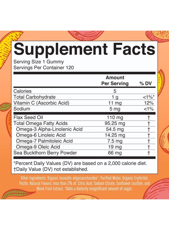 MaryRuth Organics Vegan Omega 3 6 7 9 Gummies | Up to 4 Month Supply | Omega 3 Supplement with Flaxseed Oil | Omega 3 Gummies | No Fish Taste | Non-GMO | 120 Count  - Image 2