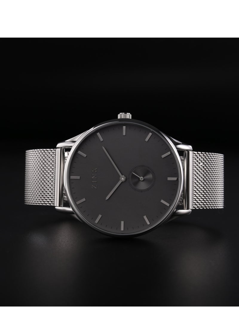 Zink ZINK ZK130G5MS-36 ELEGANT TIMEPIECE - MODERN MEN'S WATCH WITH SILVER STAINLESS STEEL BAND & BLACK DIAL  - Image 4