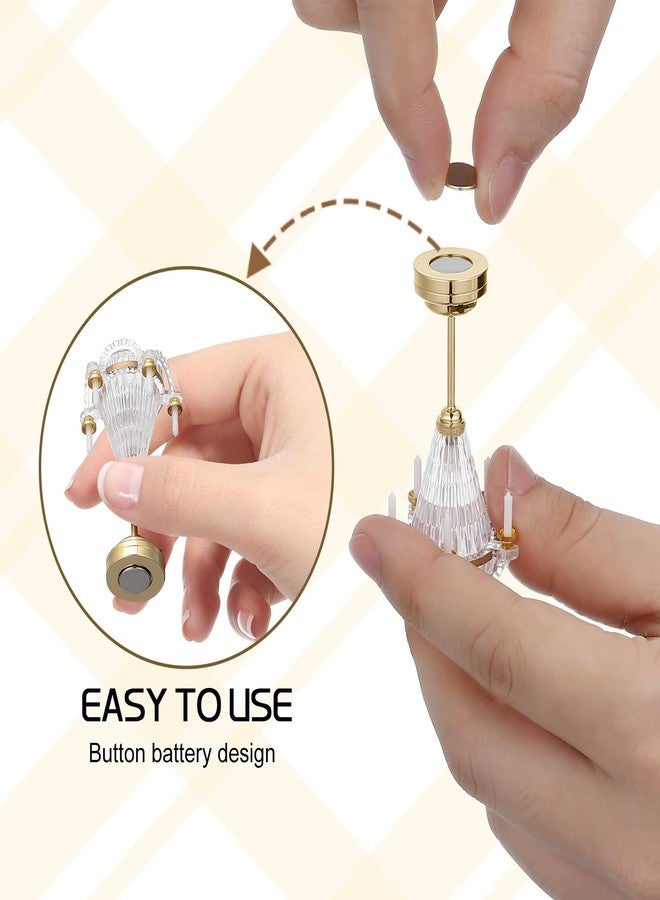Sewroro Dollhouse Miniature Chandelier Led Candle Light 1:12 Scale Dollhouse Accessories Indoor Outdoor Ceiling Decor Miniature Decorations - Image 5
