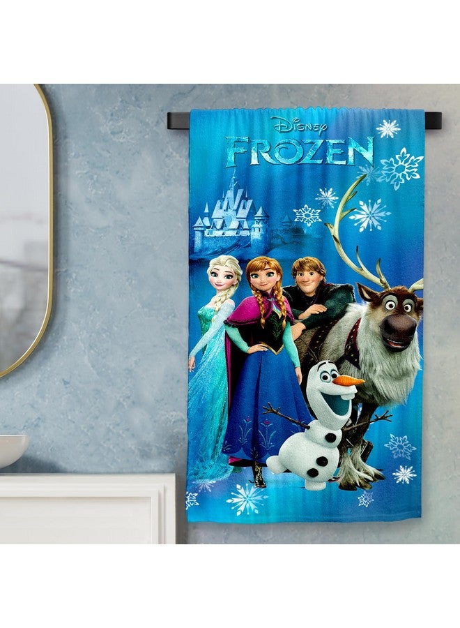 Sassoon Disney Frozen Blue Cotton Kids Bath Towel in 400 GSM- 60 cm x 120 cm - Image 1