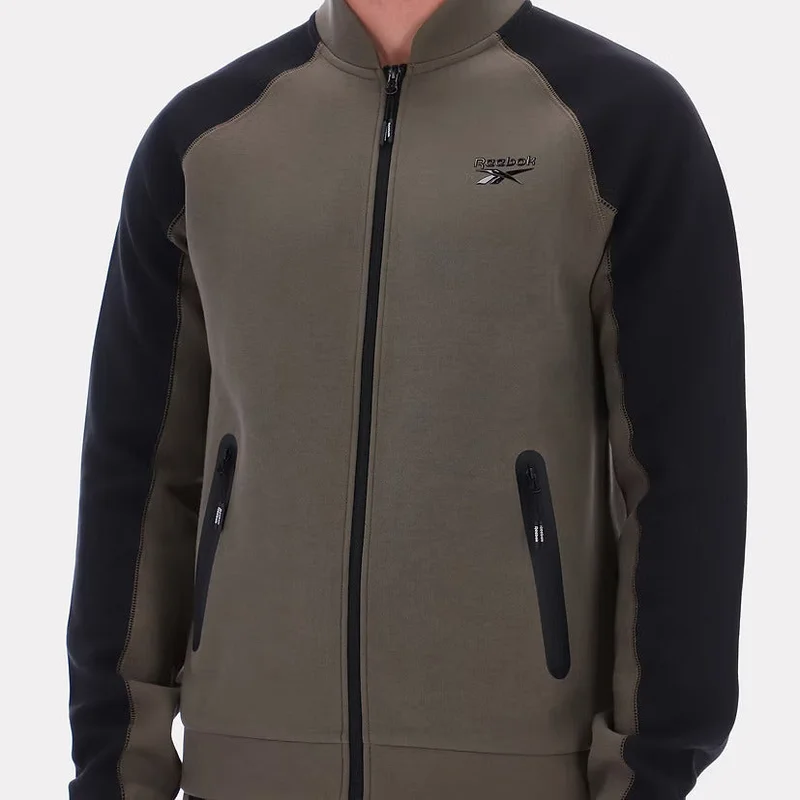 Reebok Army Green/Black Reebok Contrast Panel Bomber Men's Jacket for Men | Best Price UAE