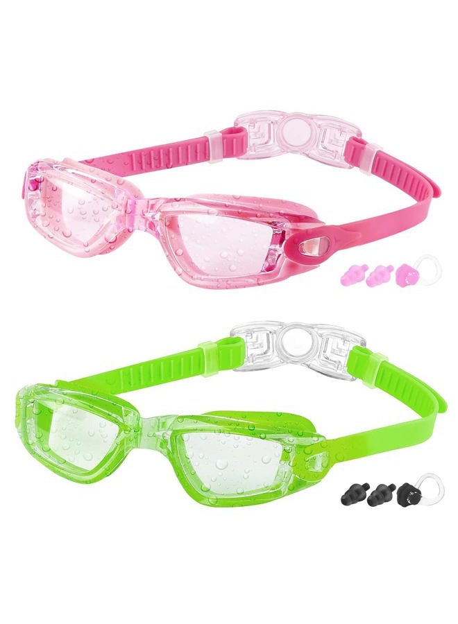 COOLOO Kids Swim Goggles, 2 Packs Swimming Goggles for Kids Girls Boys and Child Age 4-16 - Image 1