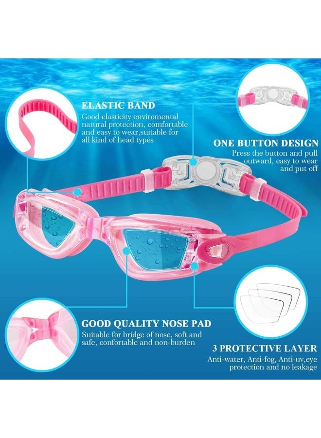 COOLOO Kids Swim Goggles, 2 Packs Swimming Goggles for Kids Girls Boys and Child Age 4-16 - Image 2
