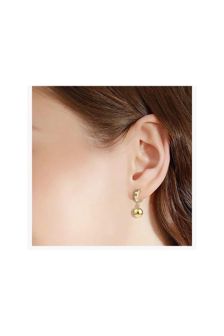 Luxuria Polished Stainless Steel Carnelian Ball Drop Earrings - Image 2