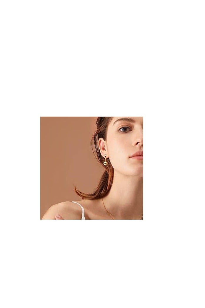 Luxuria Polished Stainless Steel Carnelian Ball Drop Earrings - Image 5